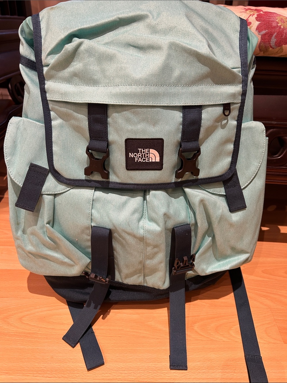 The North Face Mint Green Women’s Backpack with Black Trim